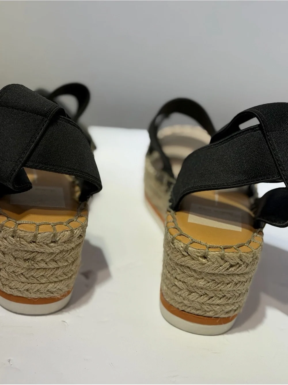 Dolce Vita Black Espadrille Platform Sandals with Ankle Wrap